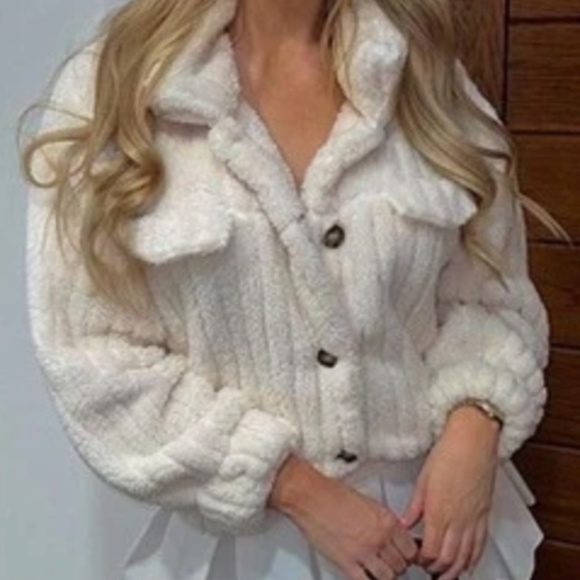 Cozy Teddy Button Down Oversized Jacket Coat - Picture 2 of 10